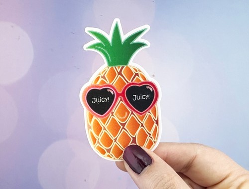 Pineapple Sticker Vinyl Decal Water Bottle Phone Laptop - Picture 1 of 5