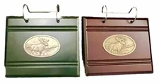 Wood Flip Photo Albums with Metal Plaques 2 With Moose Desk Table Top