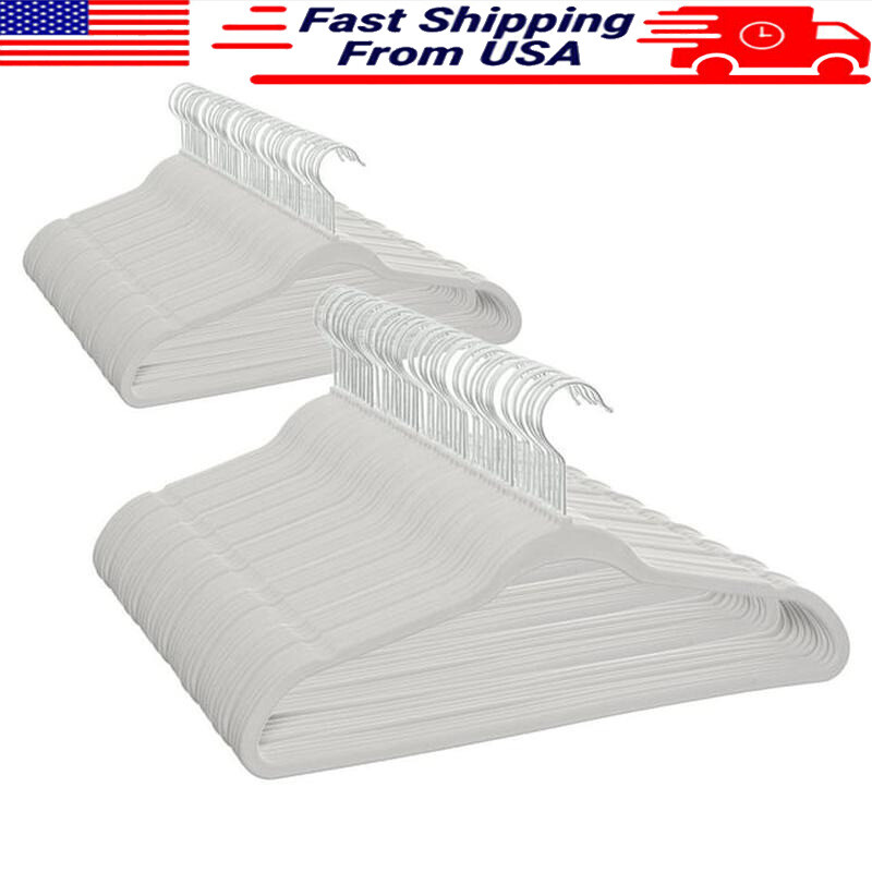 100 Ultra-Slim Non-Slip Velvet Hangers for Closet Storage & Space Saving-image