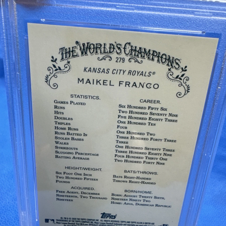 2020 Topps Allen & Ginter Chrome MAIKEL FRANCO Refractor; Royals #279 - Image 3 of 4