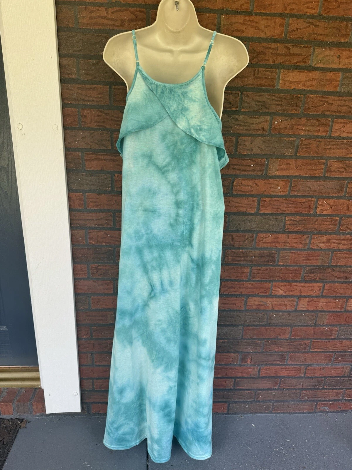 VETEMENTS Maxi abito tie dye spalle fredde grande estivo regolabile con spalline top a strati