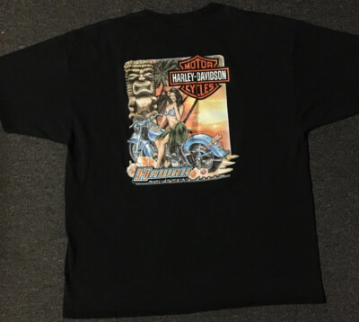 Harley Davidson Hawaii Faded Shirt XXL Beach Biker Sturgis Grunge Y2K Vtg 90s