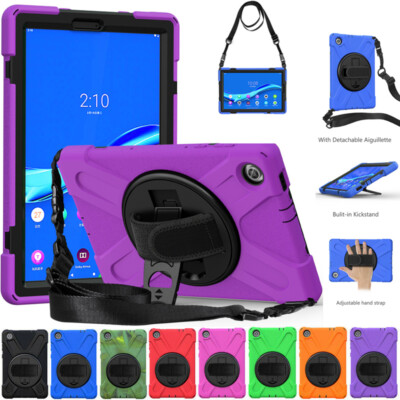 For Lenovo Tab M8 M10 FHD Plus M11 Heavy Duty Rotating Strap Stand Case Cover 