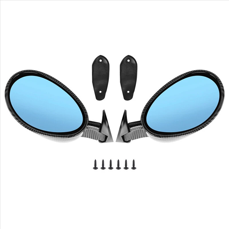 Espejos retrovisores laterales clásicos retro de fibra de carbono para automóvil 2 piezas - ala de puerta retrovisor acabado mate Foto 4 de 4