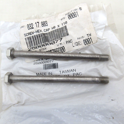 Sea Doo OEM M8x110 Hexagon Hex Cap Screws Bolts 250000077 Set of 2