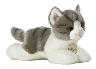 Aurora 8'' Grey Tabby CAT 10813 Plush Stuffed Animal Toy