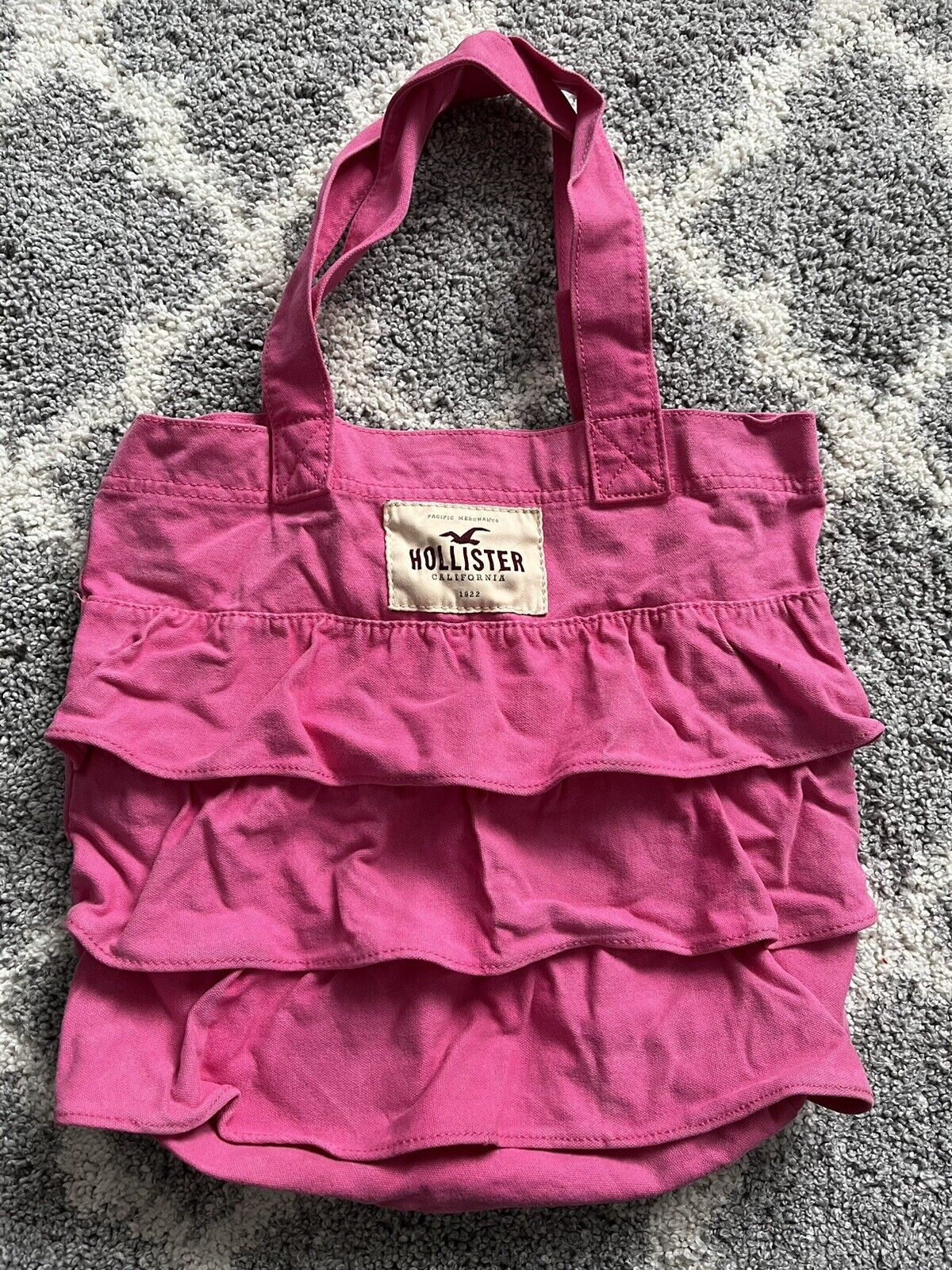 Y2K Hollister Classic Tote Bag with Ruffles Pink Shoulder book