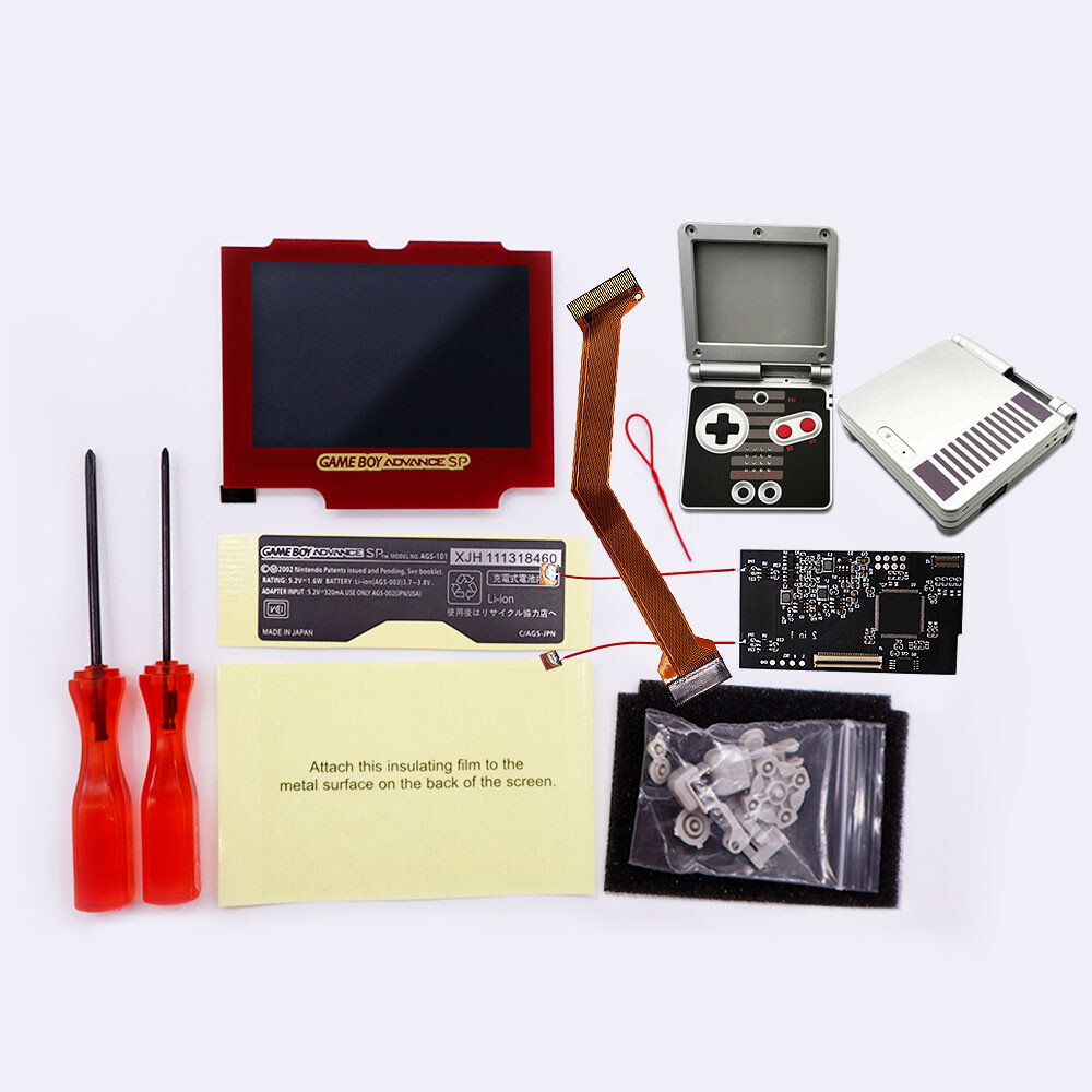 GBA 10 Livelli V2 IPS Retroilluminazione Mod LCD Retroilluminata Per