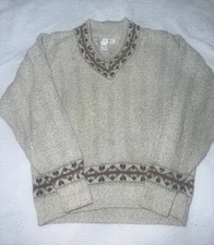 90s American Vintage Geoffrey Beene Men's M Cable Knit Sweater Grandpa Sweater