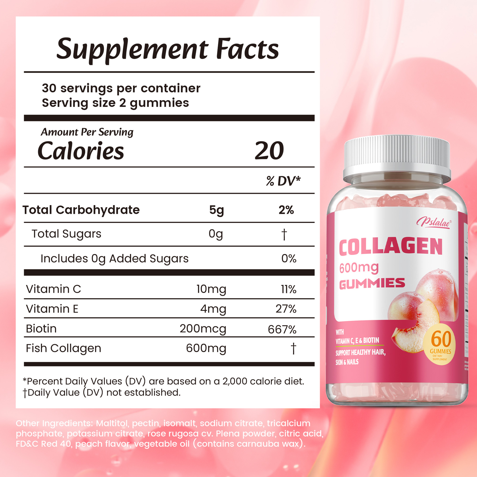 Collagen Gummies - Biotin, Vitamin C, Hair Growth Support, Skin and Nail Health