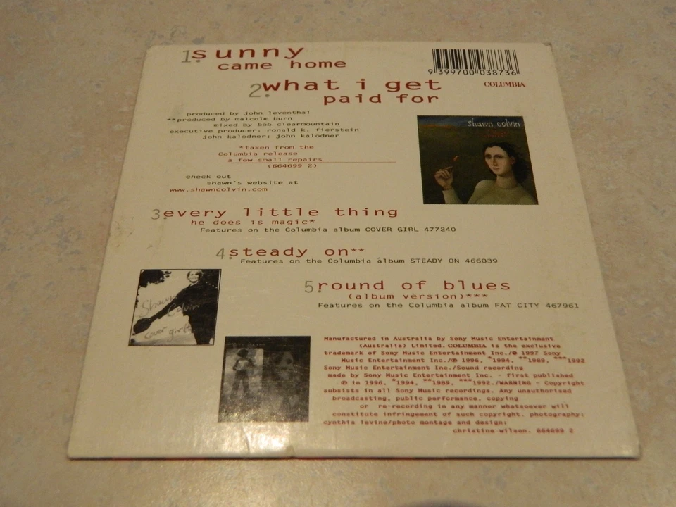 Shaun Colvin Sunny Came Home CD Single - Image 2 of 2