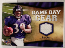 2009 UD Football Ray Rice Game Day Gear event-worn jersey card
