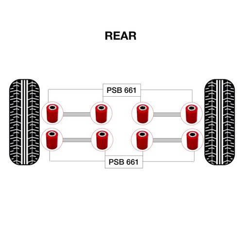 Mini R50,52,53,55,56,57,58,59,60,61 Complete Rear Lateral Arm Bushing Kit 01-16 - Picture 2 of 5