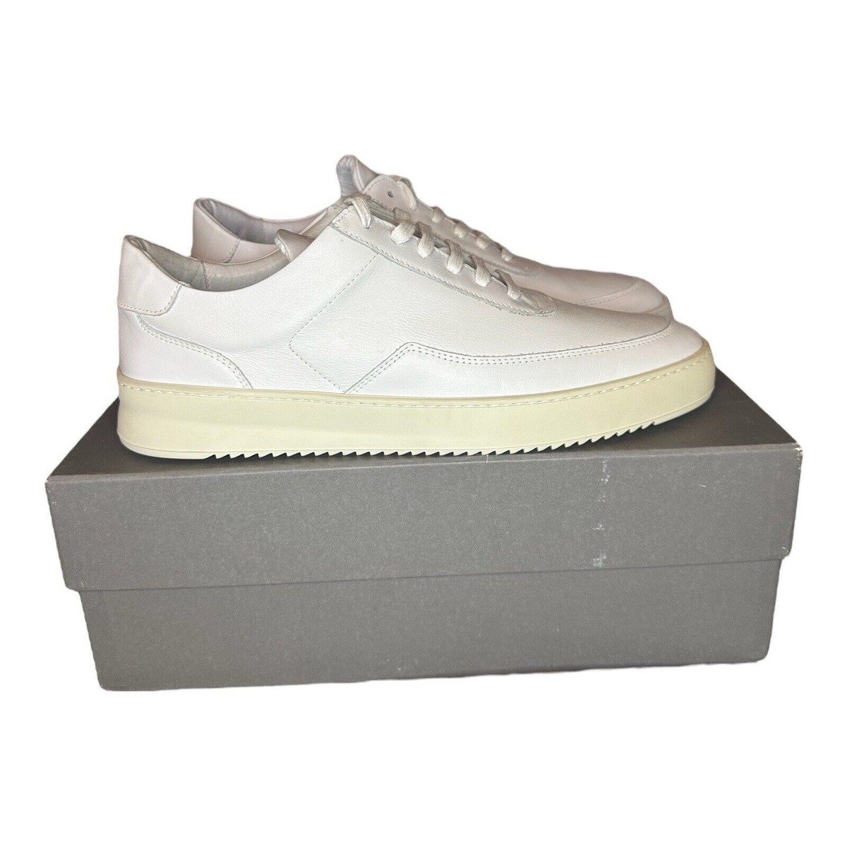 White Filling Pieces Low Top Ripple Nappa Filling Pieces Low Top
