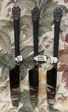 GS Gourmet Settings AVALON BARCELONA Hammered 3 Dinner Knives Stainless NWT