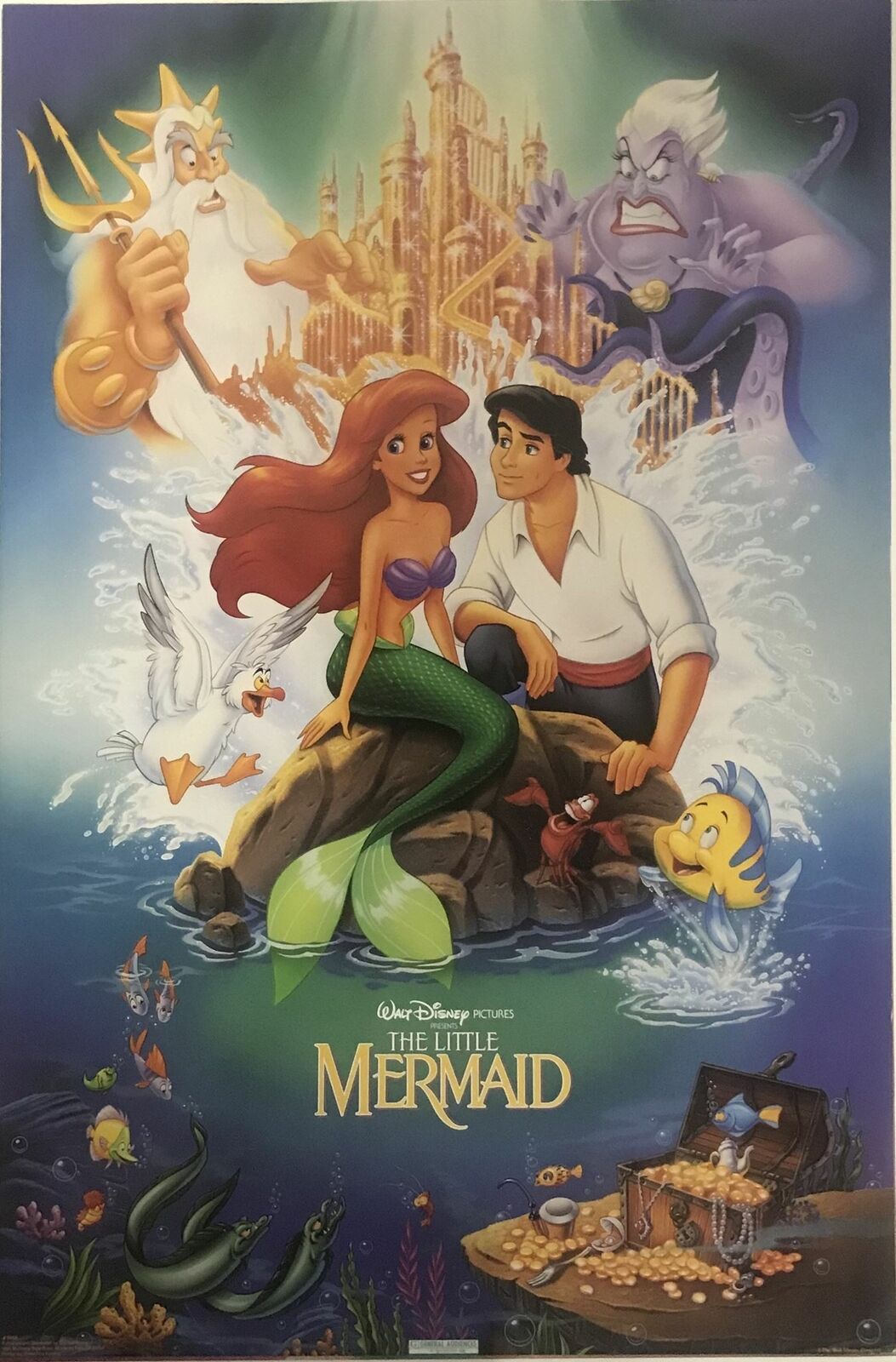 Disney's The Little Mermaid Full Cast Movie Poster 22 X 34 | eBay