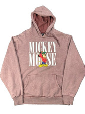 Disney Mickey Mouse Hoodie Womens Large Dusty Rose Pullover Sweatshirt