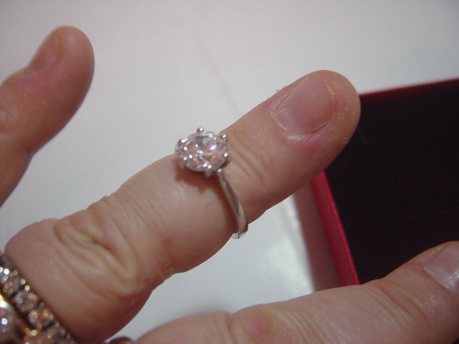 VINTAGE BEAUTIFUL SOLID SILVER RING-BIG SINGLE SP… - image 8