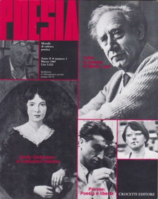 Poesia, Crocetti, 1989, rivista letteraria, anno II n. 3, Dickinson, Pavese,Luzi