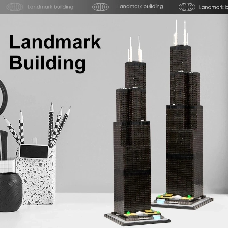 MOC 127024 Willis Sears Tower Modular Buildings Blocks Bricks Toys 1:800 Scale - Image 2 of 4