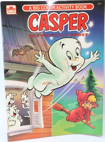 Vintage 1992 Golden #2977 Casper The Friendly Ghost Color Activity Book Set of 2 - Picture 3 of 21