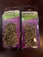 ESCUTCHEON PINS brass plated 18x5/8" Lot x2pks Hillman 122619