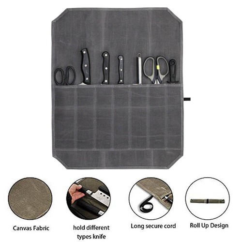 Chef Knife Bag Roll Waterproof Foldable Kitchen Culinary Storage Tool Protection - Picture 8 of 40