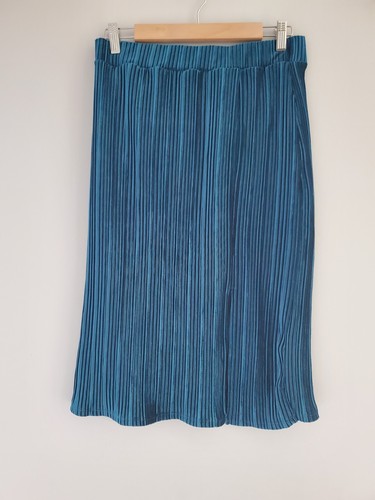 Modcloth Women's Teal Velour Line Textured Stretch Pullon Skirt Size L New - Picture 5 of 14