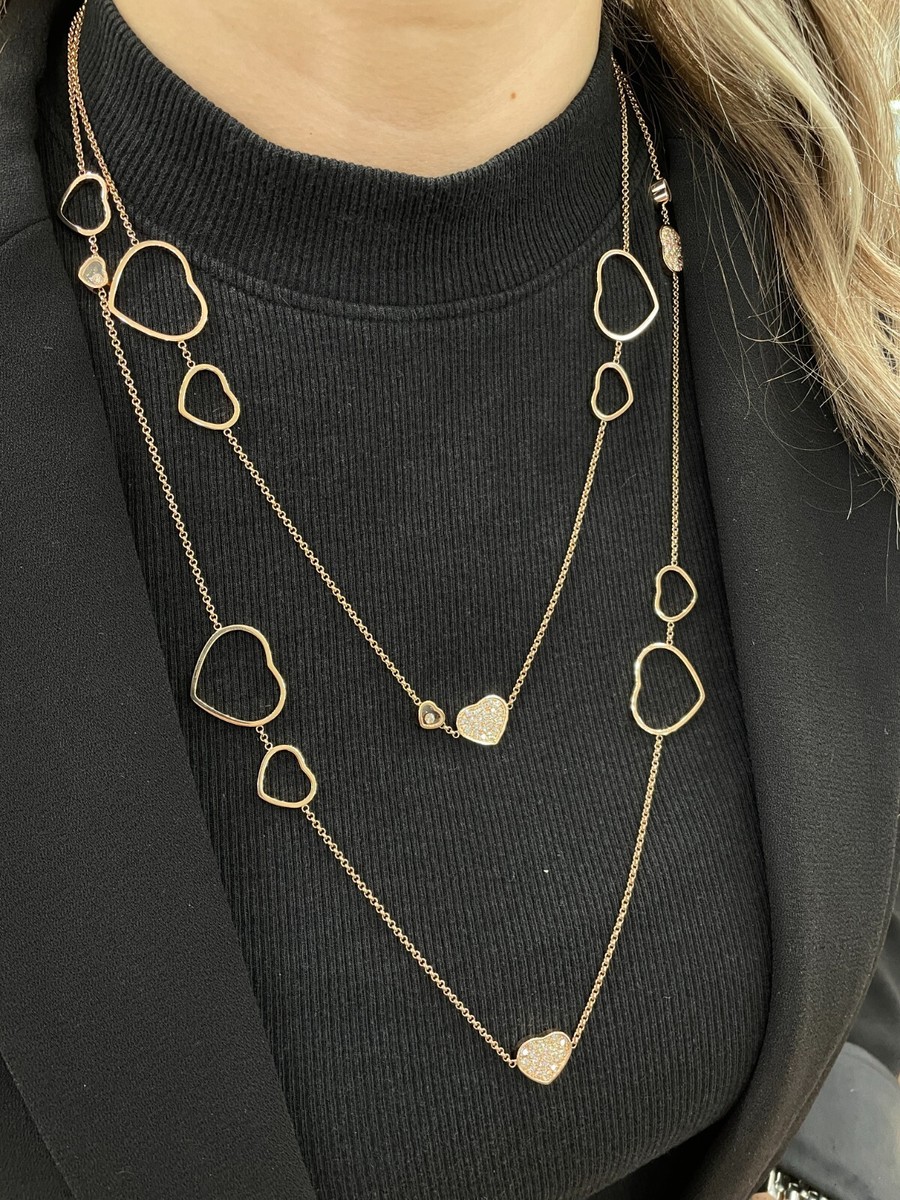 Chopard Happy Hearts Sautoir Necklace 18K 817482-5009 1.35CTW