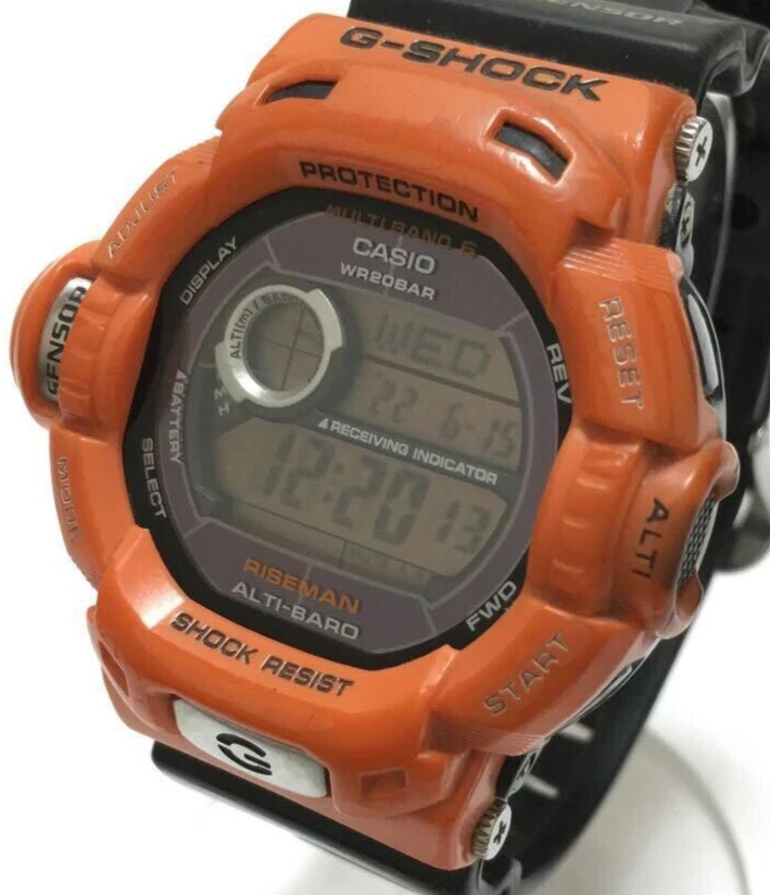 CASIO G-SHOCK GW-9200R RISEMAN Watch Rescue Orange Preowned Rare