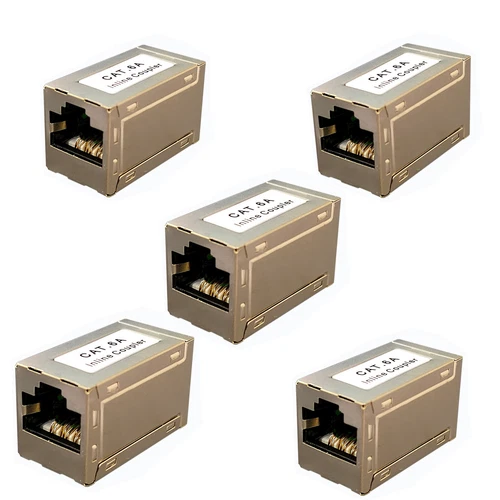 5Pcs Cat6A Inline Coupler Female to Female RJ45 Ethernet Port Insert Connector y