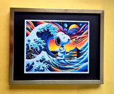 AIDAN FLUX | Hand Signed Original Print Framed LtdEd of 69 COA | SNOOPY JAPAN
