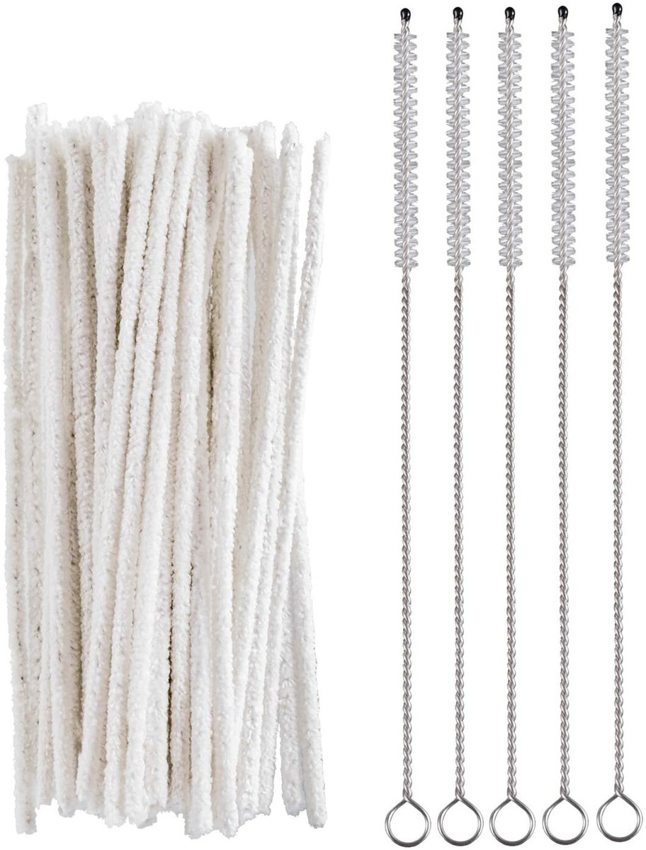50 Super Absorbent Pipe Cleaners & 5 Shank Cleaning Brushes Tobacco Pipe