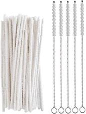 50 Super Absorbent Pipe Cleaners & 5 Shank Cleaning Brushes Tobacco Pipe - 2551