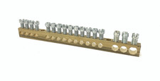 Brass 17-Way Earth Neutral Bar Block Rail Strip Connector Terminal Consumer Unit