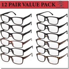 MENS WOMENS READING GLASSES UNISEX SPRING HINGE 12 PACK DEAL LOT BULK NEW READER