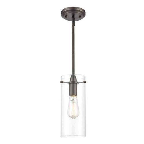 Light Society Montreal 1-Light Modern Bronze Pendant with Clear Glass Shade - Picture 3 of 10