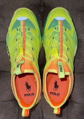 NEW Polo Ralph Lauren Adventure 300LT-SK-LTL Size 10 Green Yellow Orange Polo Ralph Lauren P.RL NAVY GREEN YELLOW ORANGE Adventure  main image 2