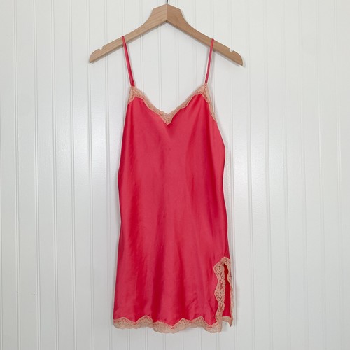 Vintage Victorias Secret Womens Mini Slip Dress Size Small Lace Trim Satin Y2K