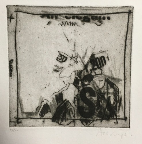 Norman Ackroyd Square Composition Original Print Etching Aquatint Engraving