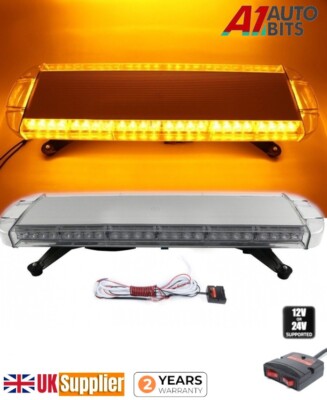LED Amber Light Bar Strobe Beacon Recovery Vehicle 10 Modi 760mm 76cm 30'' 12-24V