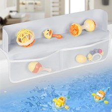 Silicone Bathtub Splash Guard With with Bath Toy Mesh Bathtub Toys Storage
