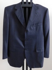 Canali Italy Silk Wool Blend Blazer Size 46R Black Sport Coat Luxury Mens Jacket