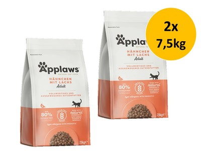 Applaws mit Hühnchen & Lachs | 2x 7,5 kg Katzenfutter Sparpack