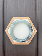 25059-RM Certified Untreated Grade A Jade Bangle - Round 52.6mm (Icy Blue/Green)