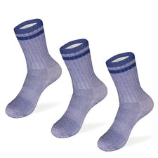 MERIWOOL Merino Wool Kids Hiking Socks for Children 3 Pairs Small Blue