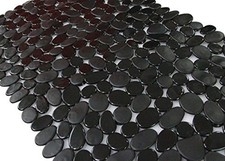 SONGZIMING Non-Slip Pebble Bathtub Mat Black 16 W x 35 L Inches for Smooth/N...