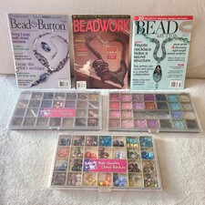 Mixed Lot of Artisan Glass BEADS  Jewelry Supplies Findings Storage Magazines