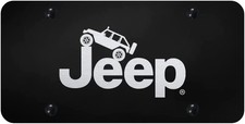 Jeep Laser Etched Black Climbing License Plate Jeep Laser Etched Black Climbing License Plate