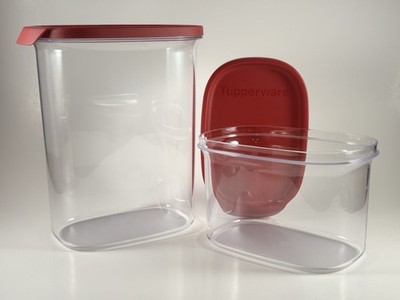 NEW Tupperware Set of 2 Ultra Clear Base with Lid Storage Container set